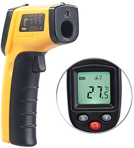 AGT Temperaturmessgerät: Berührungsloses Infrarot-Thermometer mit Laserpointer, -50 bis +380 °C (Laser Thermometer, Infrarot Temperaturmessgerät, Temperaturmessung)