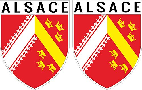 SAFIRMES 2 X ECUSSON Autocollants Vinyle Alsace 4x5 cm Sticker Voiture Moto Valise PC