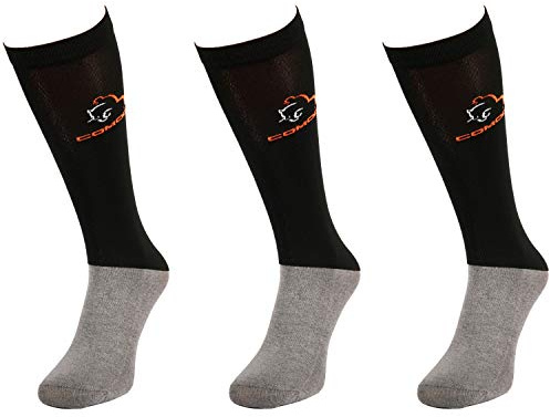 Comodo Lot de 3 paires de chaussettes d'équitation | Femme/Homme | Chaussettes hautes | Chaussettes fonctionnelles | Équitation | Cavalier | Motif | SPJM