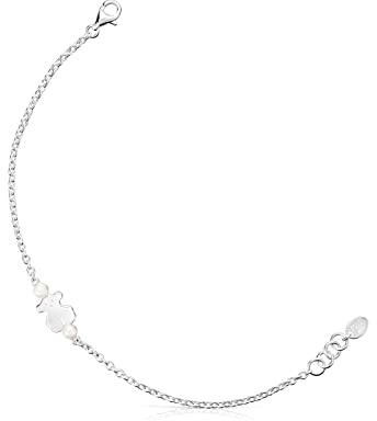 TOUS Pulsera de plata y perlas motivo oso Real Sisy