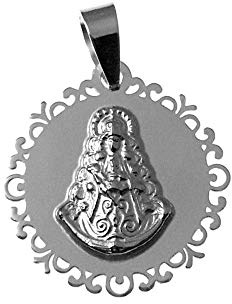 Inmaculada Romero IR Silberanhänger 925m Medaille 20mm. Virgen del Rocío Cercoc Cercado