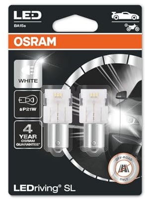 OSRAM LEDriving SL, P21W, bianco 6000K, Lampade di Segnalazione a LED, solo fuoristrada, non omologati ECE, doppio blister