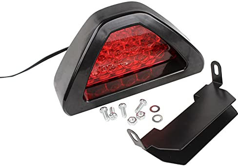 Asudaro - Fanale posteriore a LED triangolare per auto, con segnale di freno, 12 luci rosse, universale, per motori, moto, fendinebbia, luce del freno, rosso