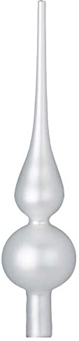 Inge-glas Christbaumspitze 26cm | Weihnachtsbaumspitze aus Glas | Hochwertige Spitze für den Weihnachtsbaum Weihnachten (Weiß Matt | Just White)