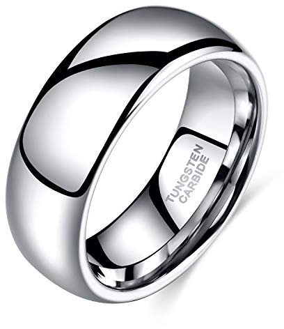 Zakk Ringe Damen Herren Wolfram Silber Vorsteckring Schmal Schlicht Poliert Verlobungsringe Eheringe Trauringe 2mm 4mm 6mm 8mm