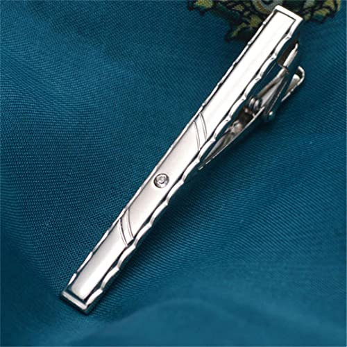 Suwequest Neue Krawattenklammern Herren Krawattenhalter Kristall Hemden Krawattennadel für Hochzeit Gold Krawattennadel Mann Zubehör B15