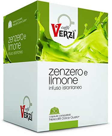 Caffè Verzì | Bevande in capsule compatibili Dolce Gusto| Confezione da 30 (Zenzero e Limone)