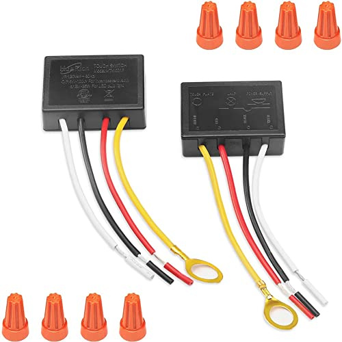Paquete de 2 Interruptores de LáMpara TáCtil, MóDulo de Control de LáMpara TáCtil para LED Regulable, Bombillas, Kit de Reemplazo de Interruptor de LáMpara Tapas de Cableado