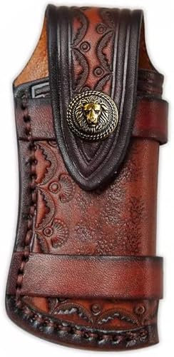 Pocket Knife Sheath Vegetable Tanned Leather, 4.8 Leather Sheath for Folding Knife, Horizontal Carry Knife Holster Knife Sheath for Belt, EDC Leather Belt Organizer