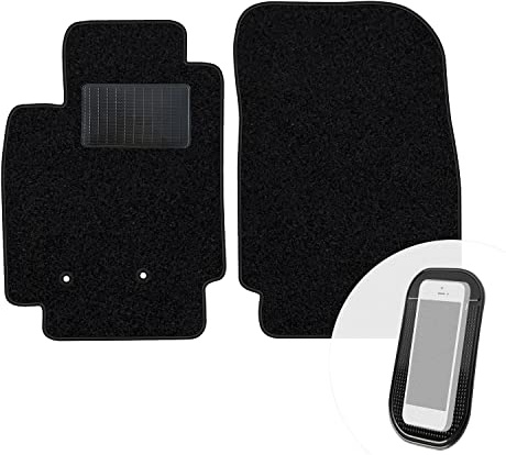 moto-MOLTICO Vorne Fußmatten Auto Velours Autoteppiche | Schwarz Automatten Set 2-teilig passend für Renault Clio III 2005-2011