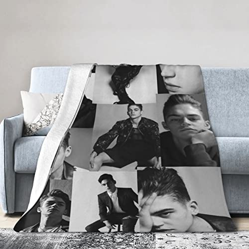 LOUJIN Hero Hardin Fiennes Scott Tiffin Couverture ultra douce et légère en flanelle polaire pour canapé, canapé et lit Noir