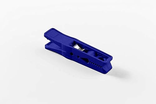 Plasti-Flex Clothes Pins – Heavy-Duty Plastic Clothes Pins – Clothespins for Hanging Clothes, Drying, Clipping – Laundry Clips for Drying Clothes with Pinch Mechanism - Dark Blue, 12 Packs