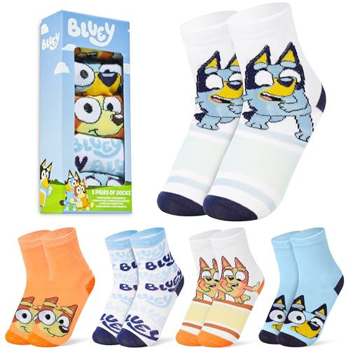 BlueY Chaussette Fille EU 27-30, Lot de 5 Paires Mi-Mollet Chaussettes Fantaisie, Socquettes Enfants, Cosy Idee Cadeau