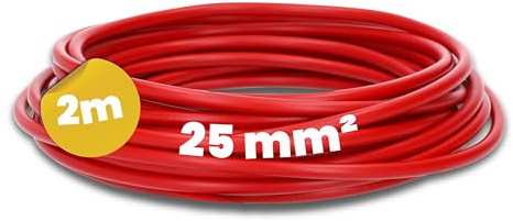 Kalitec 2 Meter H07V-K 25 mm² rot Verdrahtungsleitung I Aderleitung flexibel I Litze 25mm2 I Verdrahtung feindrätig I Einzelleitung Zählerschrank I Kabel eindrähtig für Schaltschrank I Schaltdraht