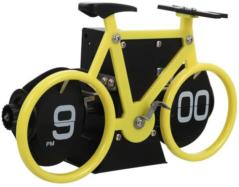 PRETYZOOM Vintage Fahrrad Klappuhr Abs Metall PVC Mechanische Flip Uhr Schreibtischdekoration Kompakt Für Büro Zuhause