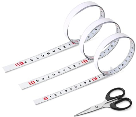 Mooshy 3PCS Self Adhesive Tape Measure, 1M Left to Right, Right to Left, Middle to Both Sides Measurement Tape with Adhesive Backing Metric Metal Tape Measure T Track Ruler for Woodworking Saw