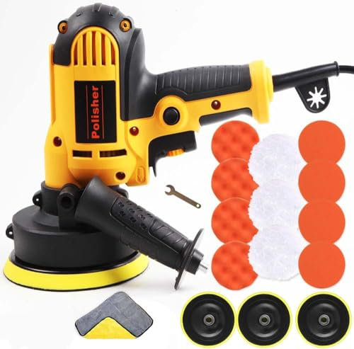 Set lucidatrice per auto, 700 W, lucidatrice a velocità continua, con 17 accessori per la cura dell'auto, lucidatura, ceratura, rimozione dei graffi