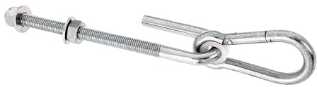 Alberts 843021 Schaukelhaken | mit Gewinde | zum Durchschrauben | galvanisch verzinkt, Dickschichtschutz | Länge 200 mm | Gewinde M12 | 10er Set