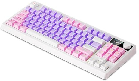 VELATEMOR Tastiera Meccanica con Retroilluminazione RGB, Tastiera da Gioco a 87 Tasti Che Supporta Tre modalità di Connessione (Interruttore bianco)