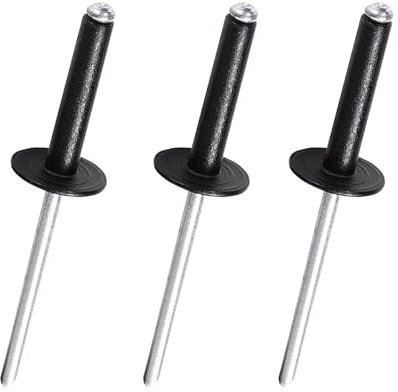 Maozaa Blindnieten aus Aluminium, 4,8 x 25 mm, großer Flansch, schwarz, 50 Stück