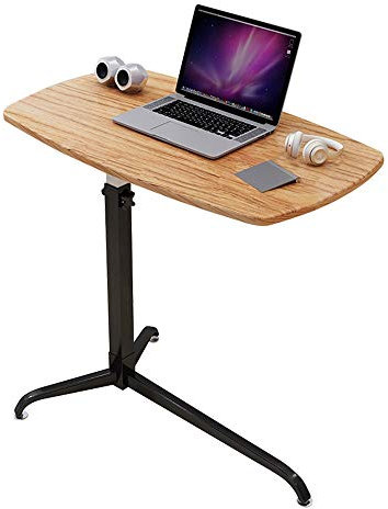 KXQYIKYI Feinverstellbarer Sofa-Beistelltisch mit Fußstütze, höhenverstellbarer mobiler Laptop-Ständer, Schreibtisch-Rollwagen, Höhe 66–93 cm (Farbe: A) Modisch