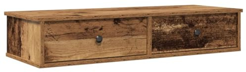 vidaXL Estante de Pared con cajones Madera contrachapada Madera Vieja