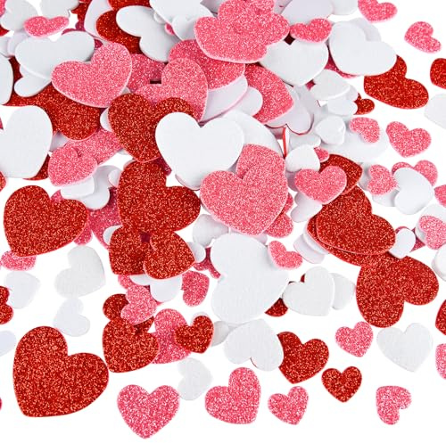 CHRORINE 350 Schaumstoff-Herz-Aufkleber für den Valentinstag, selbstklebende Herz-Aufkleber, farbenfrohe Aufkleber zur Valentinstagsdekoration,