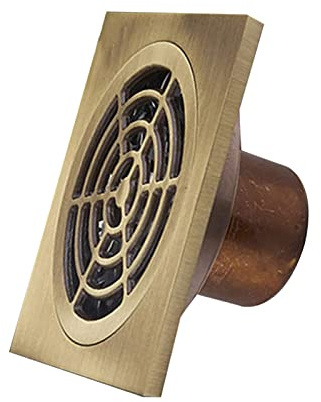 PLMNBQWE Bodenablauf Quadratische Dusche Bodenablaufabdeckung, 4 Zoll Messing Bodenablauf mit Abnehmbarem Abdeckungsgitter Badezimmer Duschablauf für Toilette Wäscherei Garten Außenküche
