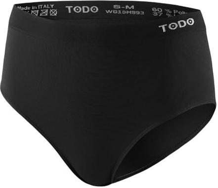 TODO 37 % laine mérinos sous-vêtements femmes - ne gratte pas. Slip élastique de sport en laine mérinos pour femme. Sous-vêtements respirants en laine mérinos (Taille S à XXL), Culotte gainante noire,