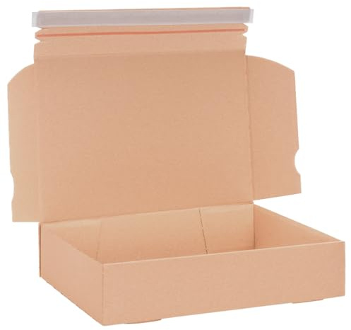 verpacking Faltschachtel 350 x 250 x 80 mm Braun WP-45-A Klebestreifen Aufreißfaden [Größe & Menge wählbar] Versandkarton DHL Kleinpaket 100 Stück