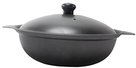 Alipis Poêle à Induction en Fonte avec Couvercle, Cocotte Multifonction à Chauffe Homogène, Conservation Chaleur, pour Riz et Plats de Cuisson