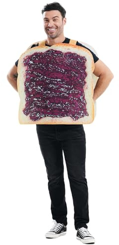 JUST FOR PARTY Adults Food Breakfast Toast Costume - Funny Food Fancy Dress for Halloween Dress Up Party,One Size