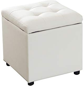 JCPQDWTD Pouf Contenitore Pieghevole per Soggiorno, Camera da Letto, in Similpelle, per Scarpe, Seduta, Contenitore per Giocattoli, Sgabello, Rosso 40x40x40 cm