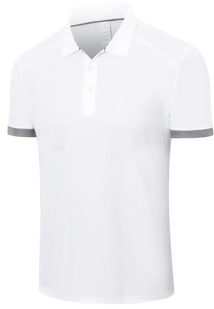 ZENGVEE Poloshirt Herren Kurzarm Golf Polo Sport T Shirt Männer Atmungsaktives Tshirt Men Schnelltrocknend Casual Schnell Trocknendes Collared Hemd Sommer Outdoor P8000 White XL