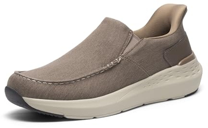 Bruno Marc Mocasines casuales de lona para hombre, manos libres, para caminar, Marrón, 43 EU
