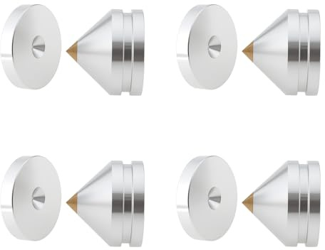 Briny River 4 Set Speaker Aluminum Alloy Isolation Feet Spikes 23x20mm Anti-Vibration Cone Pads for Turntable CD Player