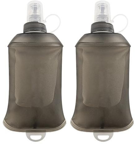 2 Pièces Bouteille Souple, Flacon d'eau Pliable en TPU, Gourde Souple Pliable et Portable d'hydratation de Sport, Bouteille D'eau pour le Jogging, le Camping, la Randonnée, le Cyclisme et l'escalade