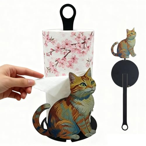Papierrollenhalter, Katzenform, stehender Taschentuchspender, für Küche, Badezimmer, Zuhause, Bauernhaus, Toilette, Kinderzimmer, Spüle, Theke, Esstisch
