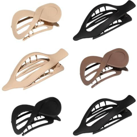 Clips de griffe à cheveux plats, clip de griffe plate pour femmes 6 pièces | Coiffure Accessoires de cadrages vintage pour femmes
