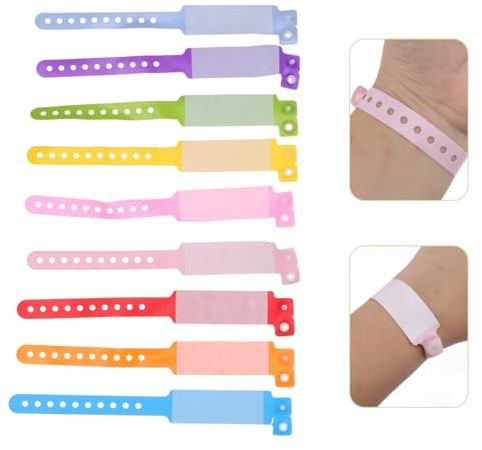Cabilock Eintrittsbänder 100 Stück Sicherheitsarmband für Kinder Wiederverwendbare Event Armbänder Mit Verstellbarer Länge Und Beschreibbarer Oberfläche für Konzerte Aktivitäten Parteien Wettbewerb