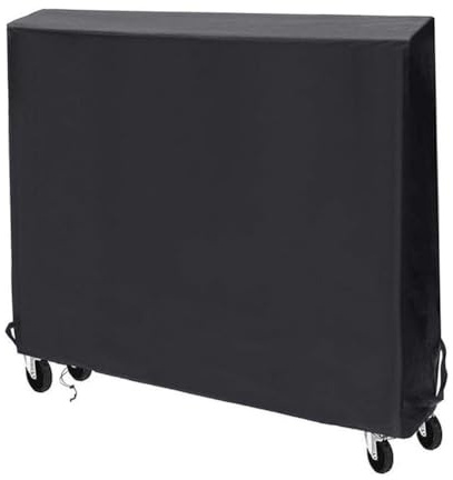 Gettimore Wasserdichte Tischtennisplatte Abdeckung 165 x 185 x 71 cm für Ping Pong Klapptisch, 210D Polyester, staubdicht und sonnenfest, Schwarz