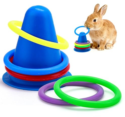 WALLFID 6-teiliges Set,Boredom Breakers for Small Pets,Hasen Spielzeug,Kaninchen Zubehor,Fur Kleintiere Abwechslung Und Beschaftigung,Spass Beim Knabbern,Sicher Und Langlebig (Blau)