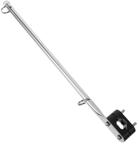 Beavorty Stainless Steel Boat Flagpole Mount for 7/8-1 1/4 Tubes, Marine Yacht Flag Holder with Metal Flagpole Support, Convenient Deck Hardware for Sailing and Boating
