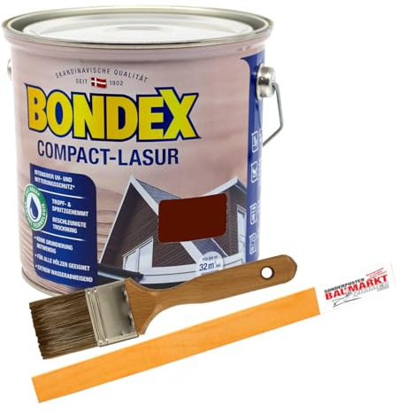 Bondex Compactlasur 2in1 Holzlasur rio palisander 2,5L zum sprühen und streichen inkl. Pinsel und Rührstab