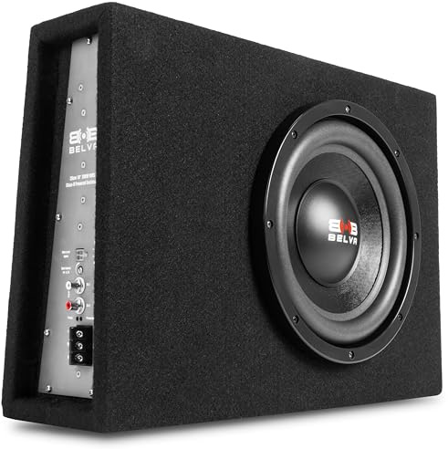 BELVA BPKG10T 600W Peak 10 Shallow-Mount Angled Amplified Loaded Subwoofer Enclosure