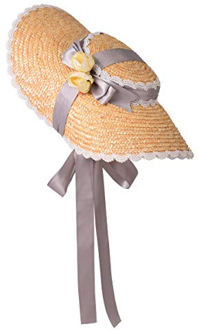 COSDREAMER Sonnenhut für Mädchen und Damen, Blumenbänder, Strohhüte, mehrfarbig (Pink) (Grau)