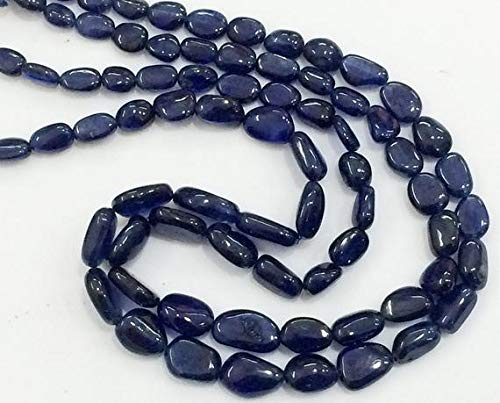 BEADS GEMSTONE 1 Strand Natural Blue Sapphire Plain Tumbles, Sapphire Glass Filled Necklace, Sapphire Jewelry, 8mm - 14mm Approx., 8 Inch Code-HIGH-15372