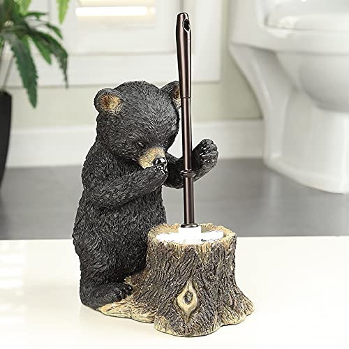 wc Klobürstenhalter Bürste Harz Tier Bär Silikon Toilettenbürste Satz Dekoration Küchenzubehör Set Schwarz Toilettengarnitur