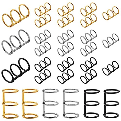 Tanstic 30 Stück 3-Ring-Metall-Ring-Ordner für lose Blätter, 1,9 cm Innendurchmesser, Metallringbücher für DIY-Reisetagebuch, Fotoalbum, Notizbuch
