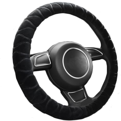 Universelle Plüsch Auto Lenkradbezug Lenkradhülle für 37–39 cm Lenkräder Komfortabler Griff, Anti Rutsch Winter Warme Weich Lenkradschoner Lenkradschutz Auto Zubehör Geschenke für Frauen Männer
